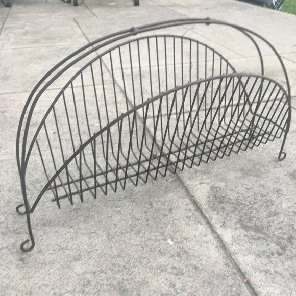 Vintage Magazine Holder Rack Black Stand - Picture 4 of 8